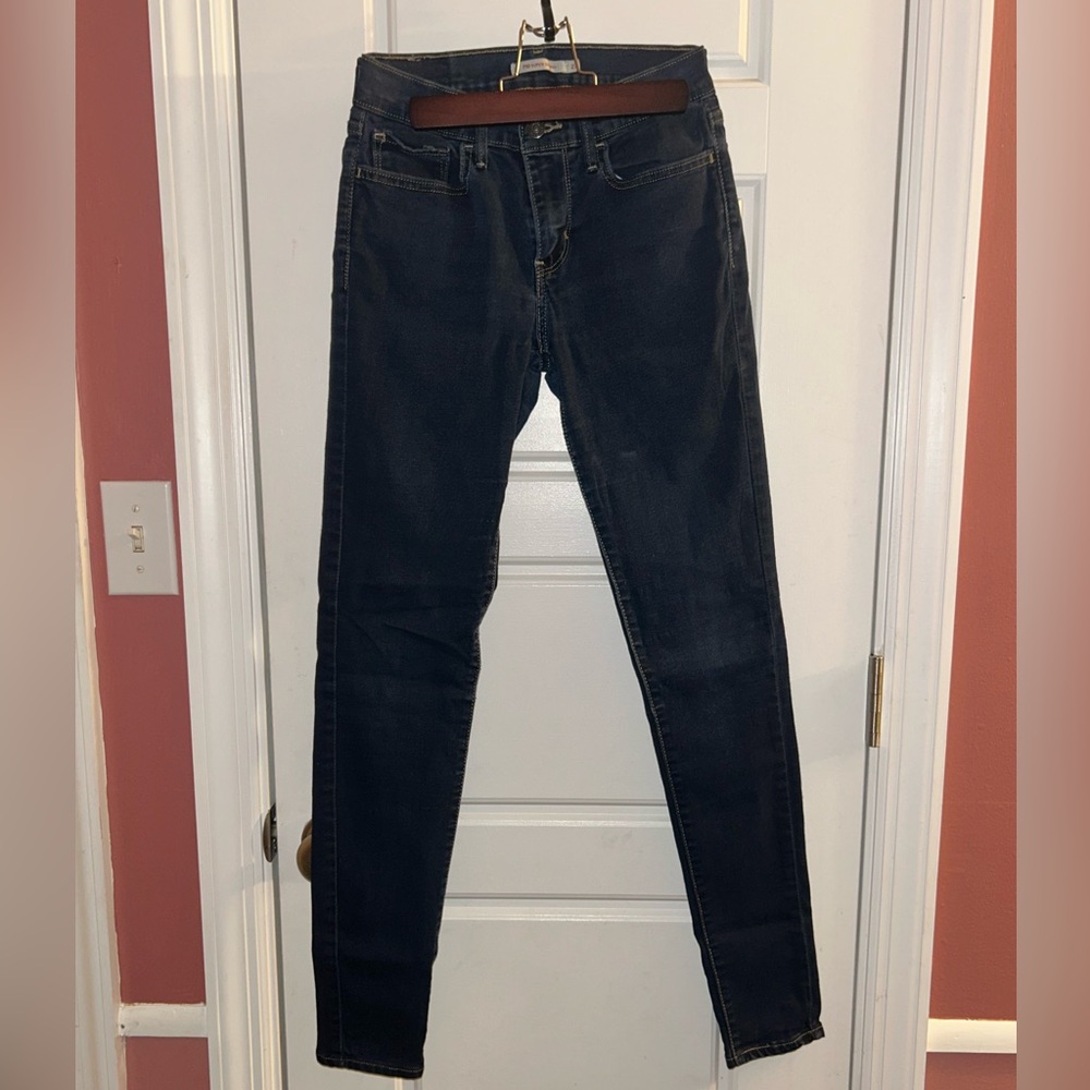 Levi's 710 Super Skinny Jeans Dark Wash Sz 27 Mid-Rise Stretch Denim